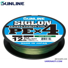 Шнур Sunline Siglon PE х4 размотка 300м тёмно-зелёный